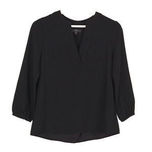 J Crew Open Neck V Neck 365 Crepe Top Womens Shirt Sz XXS